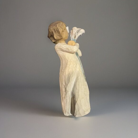 Willow Tree "Beautiful Wishes" Figurine With White Flowers Susan Lordi Demdac - Picture 2 of 5